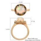 Natürlicher, äthiopischer Opal und mehrfarbiger Diamant-Ring, 925 Silber Gelbgold Vermeil  ca. 1,70 ct image number 6