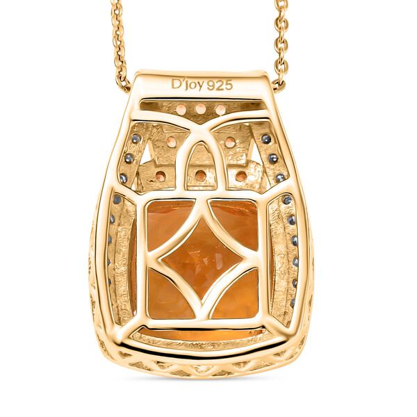 D'joy AA Serra Gaucha Citrin, Moissanit Anh&auml;nger mit Kette (ca. 50 cm) 925 Silber 750 Gelbgold Vermeil ca. 5,56 ct. image number 5