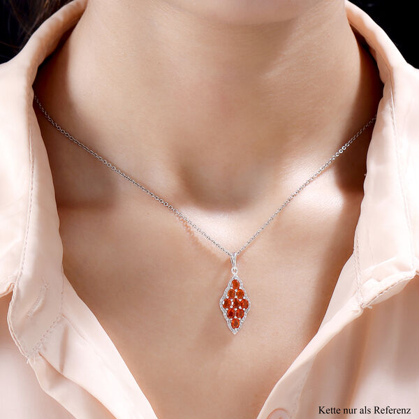 Salamanca Feueropal und Zirkon-Cluster-Anh&auml;nger in Silber image number 2