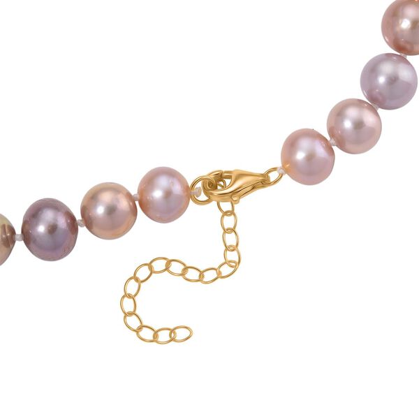 AAA Mehrfarbige Edison Perle (9-11 mm) Halskette, ca. 45 cm + 5 cm extender, 925 Silber vergoldet image number 5