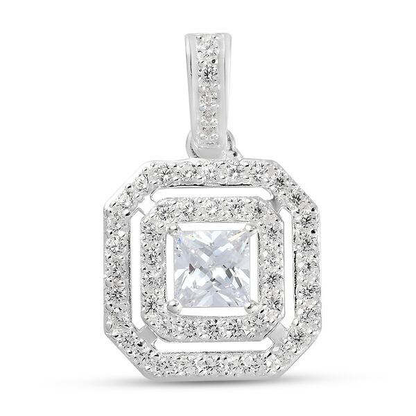 Wei&szlig;er Zirkonia Anh&auml;nger 925 Silber ca. 2,50 ct