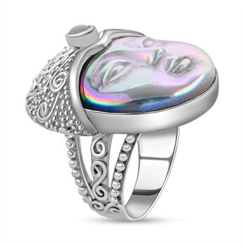 Sajen Silver- Ochse Knochen und nat&uuml;rlicher, &auml;thiopischer Welo-Opal-Ring - 32,77 ct.