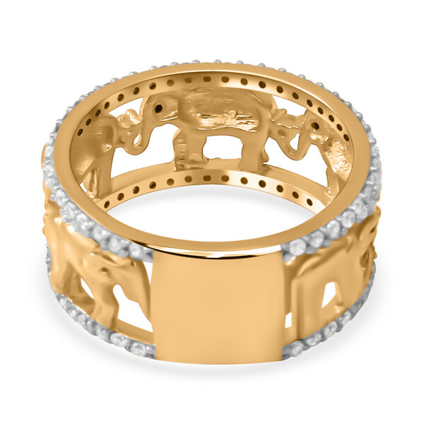 LUSTRO STELLA - wei&szlig;er Zirkonia-Elefant-Bandring image number 3