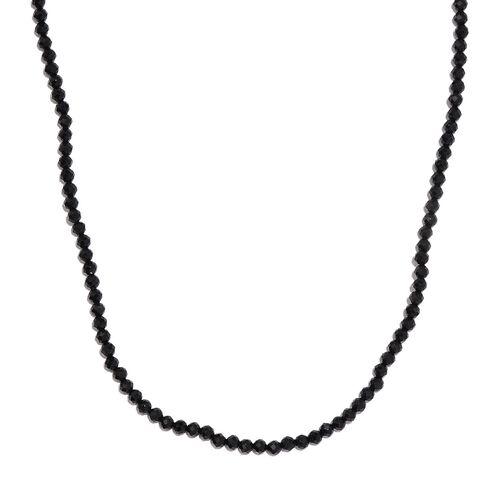 Schwarze Spinell Halskette, ca. 45 cm, 925 Silber ca. 42,70 ct image number 0