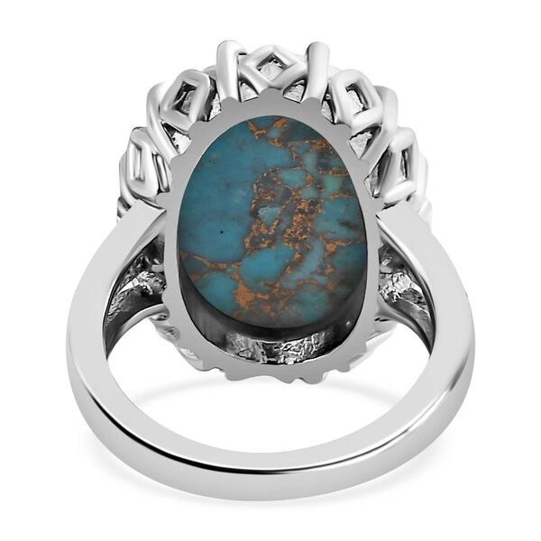 Blaues T&uuml;rkis Ring, Edelstahl, (Gr&ouml;&szlig;e 17.00) ca. 11.38 ct image number 6