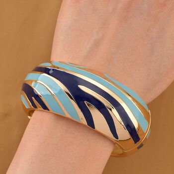 Emaille-Armreif im Wellen-Design, ca. 18 cm, Blau