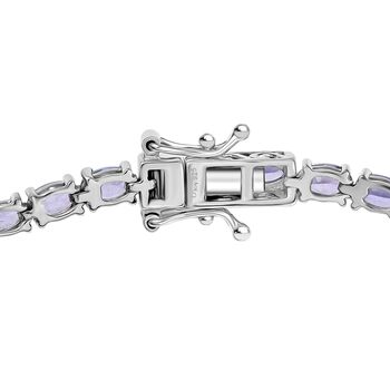 D&rsquo;joy Tansanit, Wei&szlig;er Diamant Armband ca. 20 cm 925 Silber rhodiniert ca. 8,72 ct.