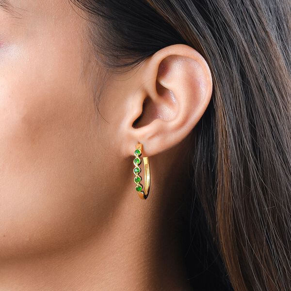 Natürliche Chromdiopsid-Ohrringe - 0,79 ct. image number 3