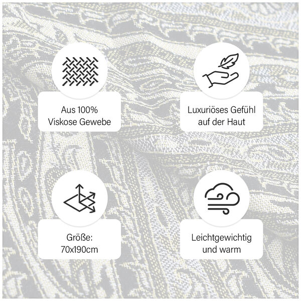 Gewebter Viskose Schal, schwarz image number 7