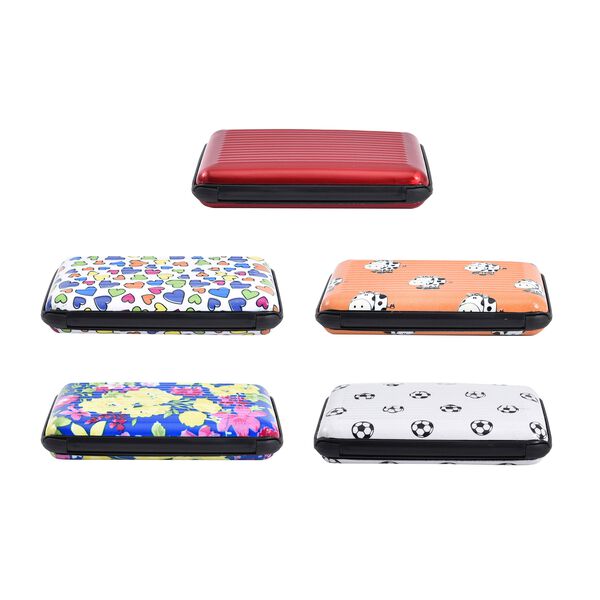 5er Set - RFID geschützte Aluminium-Kartenhüllen, 11x7 cm, gemustert Herzen image number 4