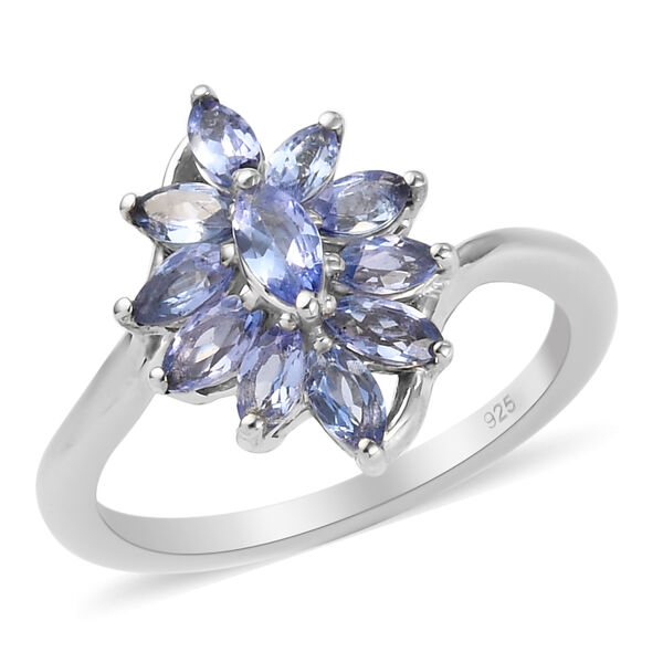 Tansanit Ring 925 Silber platiniert  ca. 0,99 ct image number 4