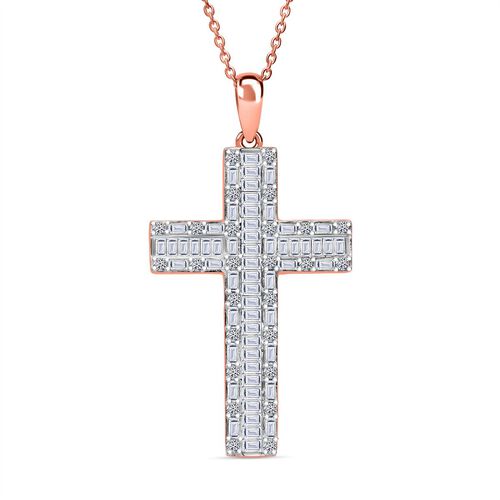 Lab Grown Diamant SI Schmuckset 925 Silber 750 Roségold Vermeil ca. 1,01 ct. image number 0