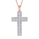 Lab Grown Diamant SI Schmuckset 925 Silber 750 Roségold Vermeil ca. 1,01 ct.