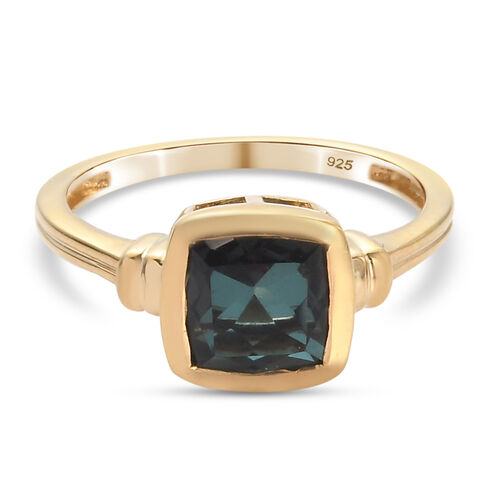 Alexandrit Triplett Quarz Solitär Ring 925 Silber vergoldet image number 0