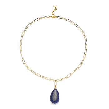 Lapislazuli Halskette, 50 cm, Messing ca. 43.00 ct