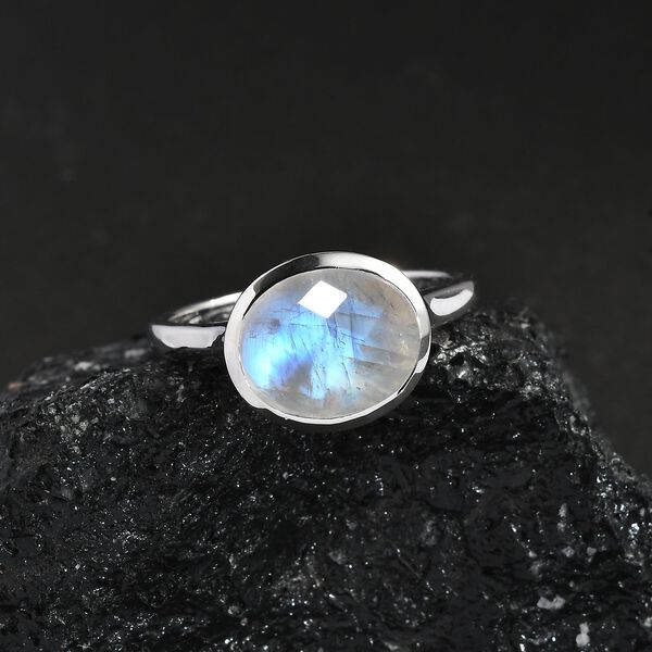 AA Regenbogen Mondstein Ring - 5,24 ct. image number 2