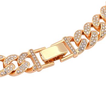 Wei&szlig;er Kristall Halskette ca. 50 cm Gelb