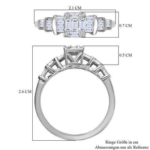Lab Grown Diamant SI Ring 925 Silber rhodiniert (Größe 17.00) ca. 0,50 ct image number 6