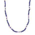 Tansanit, Nat&uuml;rlicher, &auml;thiopischer Welo Opal Halskette, ca. 45 cm 925 Silber rhodiniert ca. 53.90 ct