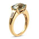 Prasiolite und Zirkon Ring 925 Silber vergoldet  ca. 3,62 ct image number 4