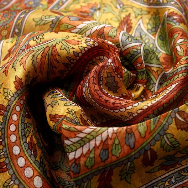 100% Natur Seide, Designer Schal, 50x160cm, Braun image number 6