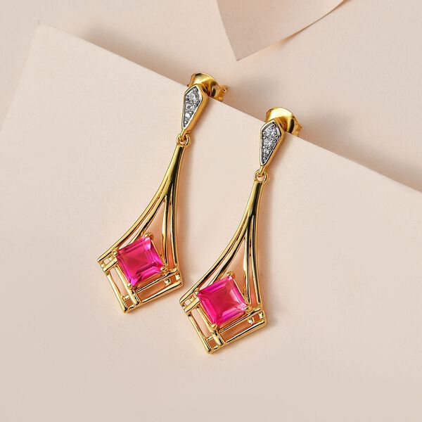 Sunset Triplett Quarz und Zirkon Ohrringe- 2,92 ct. image number 2