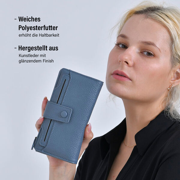 Brieftasche mit RFID-Schutz, 18x3x9cm, Blau image number 3