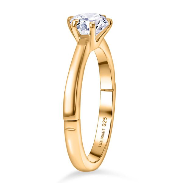 LUXURIANT SGL zertifizierter SI-GH Labor Diamant Solit&auml;r Ring, 925 Silber 750 Gelbgold Vermeil - 1 ct. image number 5