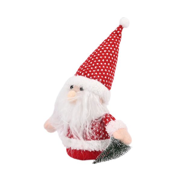 Weihnachtsmann mit LED lichter und Tannenbaum, 25 cm, 3AAA (nicht inkl.), Rot image number 5