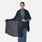 LA MAREY Großformatiger Schal, 100% Kaschmirwolle, 70 x 195 cm, Schwarz