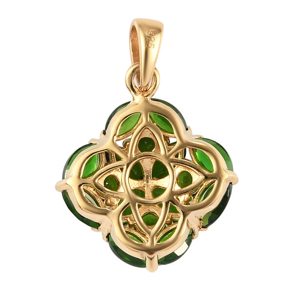 Nat&uuml;rlicher Chromdiopsid Anh&auml;nger 925 Silber vergoldet ca. 2,49 ct image number 5