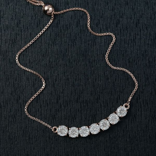 D&rsquo;joy 100 Facetten Moissanit Armband ca. 19 cm 925 Silber 750 Ros&eacute;gold Vermeil ca. 3.38 ct image number 2