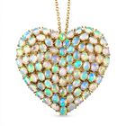 D'Joy AA Natürlicher, äthiopischer Welo Opal Schmuckset ca. 45 cm 925 Silber 750 Gelbgold Vermeil ca. 10.30 ct