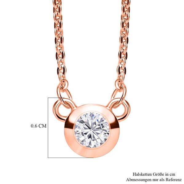 LUXURIANT SI-GH Labor Diamant 45cm Halskette, 925 Silber 750 Ros&eacute;gold Vermeil - 0,19 ct. image number 6