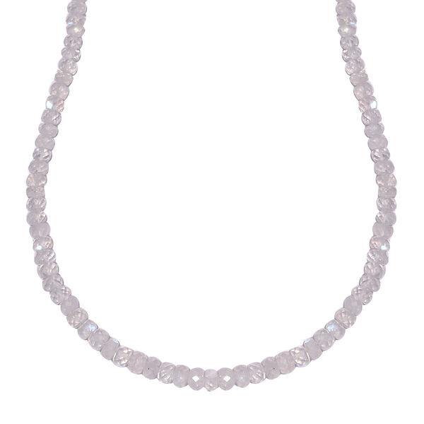 Premium Regenbogen Mondstein-Halskette, ca. 45 cm, 925 Silber vergoldet ca. 70.00 ct image number 4