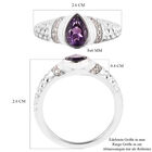 Uruguay Amethyst und Zirkon Ring Rhodium-Überzug image number 5
