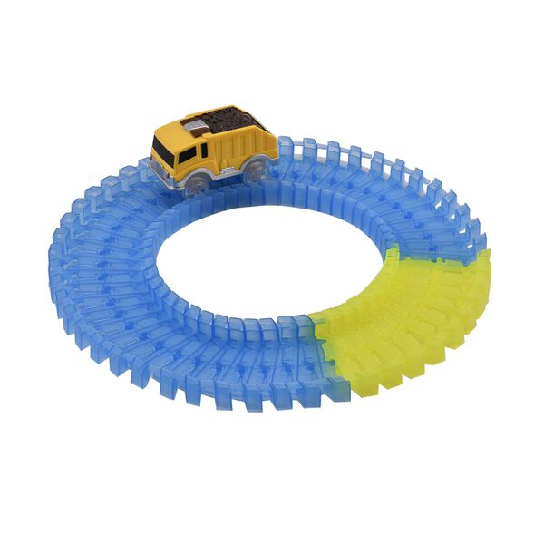 Flexibler, Eisenbahn mit leuchtendem Wagen, 162-teiliges Set image number 3