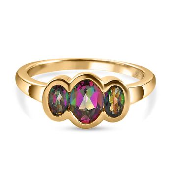 Nordlicht Mystik Topas Ring, 925 Silber vergoldet (Gr&ouml;&szlig;e 17.00) ca. 1.55 ct