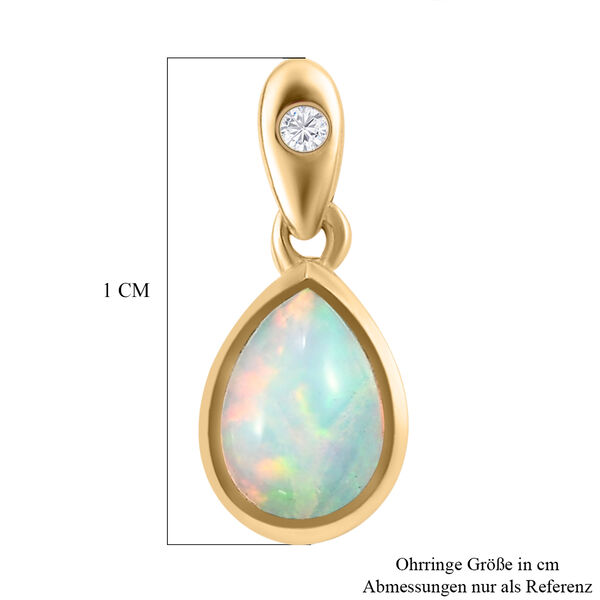 Nat&uuml;rliche, &auml;thiopische Opal und wei&szlig;e Zirkon-Ohrh&auml;nger - 0,94 ct. image number 6