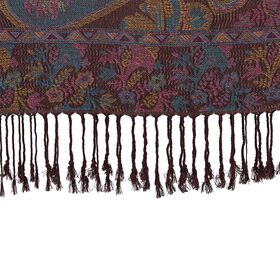 Schal mit klassischem Paisley-Muster und Fransen, Einheitsgr&ouml;&szlig;e, Kaffeebraun