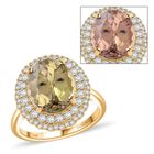 AAA Turkizit, Weißer Diamant Ring 585 Gold (Größe 17.00) ca. 5,04 ct