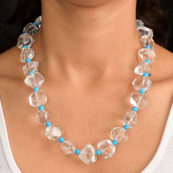 Kristall, Magnesit Halskette ca. 50 cm mit 2.5 cm extender, Nickelfreies Messing platiniert image number 3