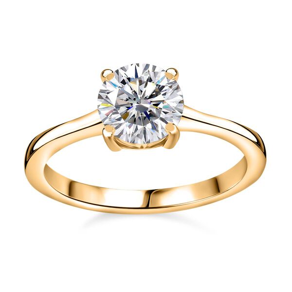 Moissanit Ring, 925 Silber vergoldet - 1,18 ct. image number 5