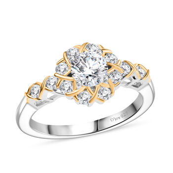 D&rsquo;Joy Moissanit zweifarbiger Ring - 0,74 ct.