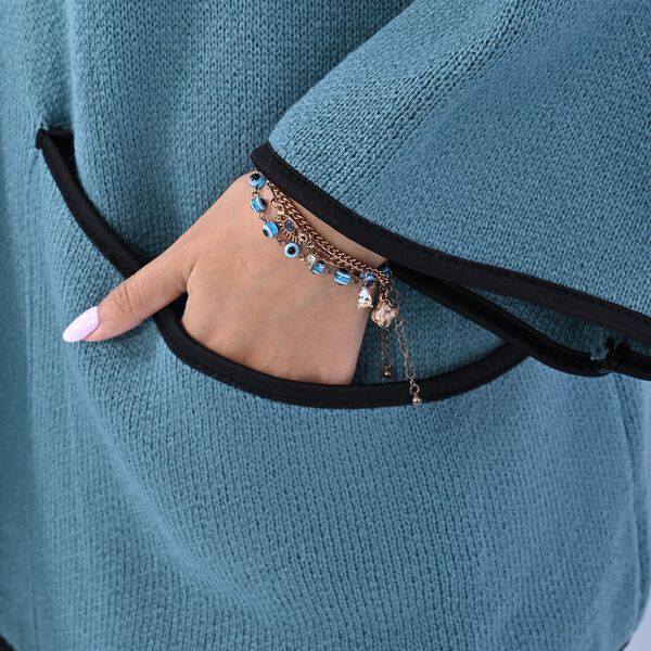 TAMSY: Strick-Mantel f&uuml;r Damen mit Schnalle, Petrol image number 5