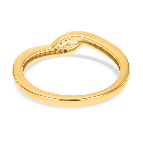 Natürlicher Champagner-Diamantring - 925 Silber Gelbgold Vermeil- 0,10 ct. image number 5