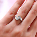 88 Facetten Moissanit Bypass Ring 925 Silber platiniert  ca. 0,46 ct image number 2