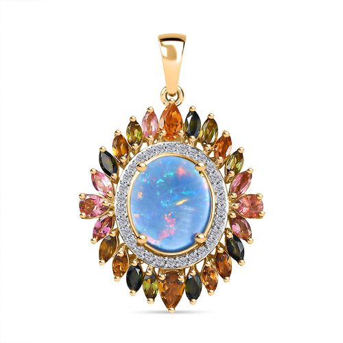 Boulder Opal Triplett, Zirkon und Multi-Turmalin-Anhänger - 5,56 ct. image number 0