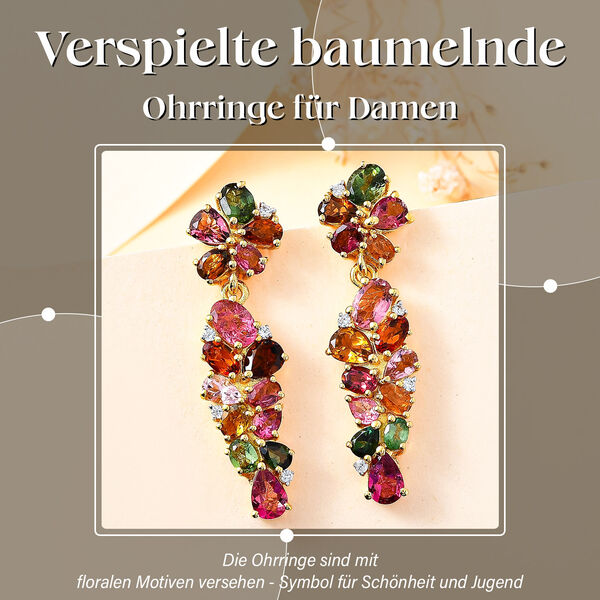 AA Multi-Turmalin und Zirkon Ohrringe - 7,69 ct. image number 2