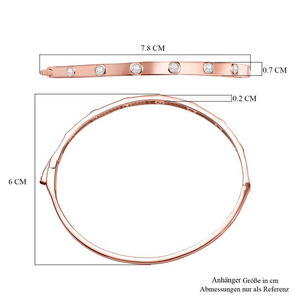 J Francis gefertigt mit SWAROVSKI- Swarovski Zirkonia 19cm Armreif, 925 Silber 750 Ros&eacute;gold Vermeil image number 6